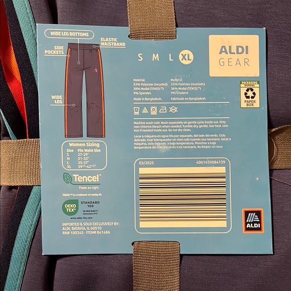 Aldi Gear Wide Leg Bottoms in Navy with Multicolor Accents - Picture 2 of 6